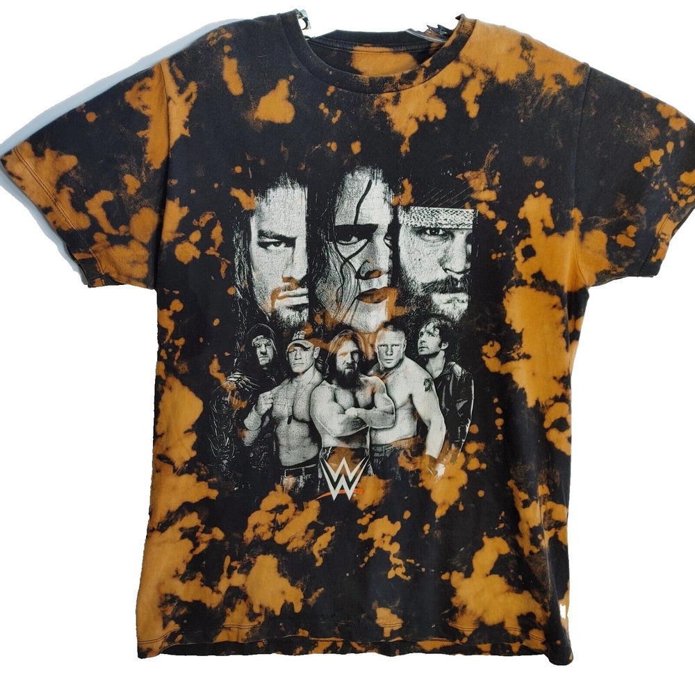 2015 WWE Wrestling Men's Tie Dye T-Shirt Size M Sting Undertaker Roman Reigns